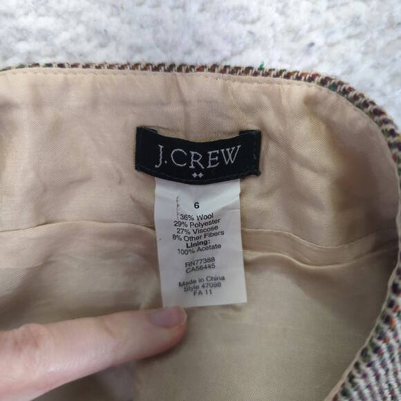J.Crew Factory Tweed Wool Blend Mini Skirt Pleated Academia Schoolgirl Women's 6 - Picture 3 of 4